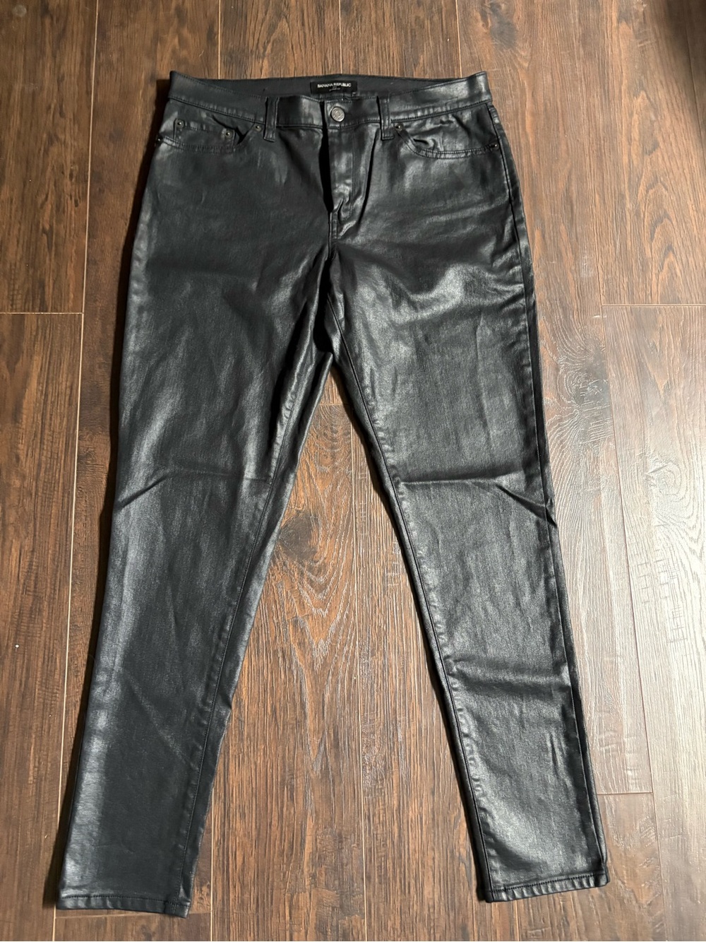 Banana Republic Black Skinny Fit Faux Leather Pants